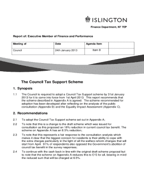 Council Tax Support Scheme Report