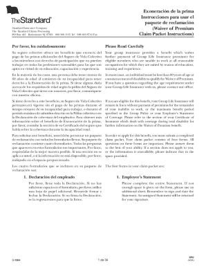 Exoneracin de la prima instrucciones para usar el paquete de reclamacin (waiver of premium claim packet instructions). exoneracin de la prima instrucciones para usar el paquete de reclamacin (waiver of premium claim packet instructions)