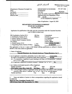 Application for Qualification to Offer and Sell Securities