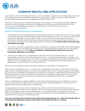 Common Rental Pre-application