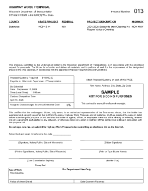 Highway Work Proposal