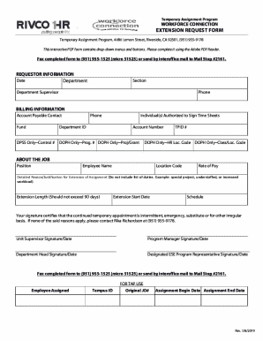 Temporary Assignment Program Extension Request Form