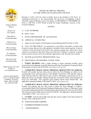 Guadalupe Council and to the general public that the Town of Guadalupe Council