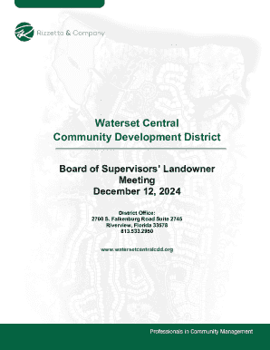 Waterset Central CDD - Landowner Agenda November 14 ...
