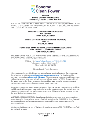 Sonoma Clean Power Agenda