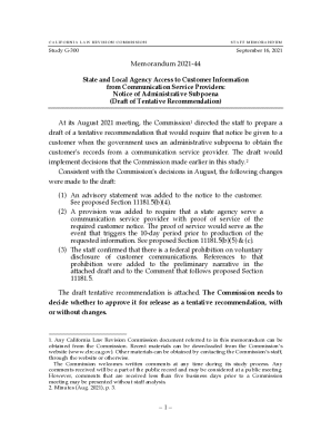 Staff Memorandum Study G-300