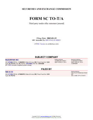 Form Sc to-t/a