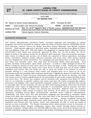 St. Johns County Board of County Commissioners Agenda Item