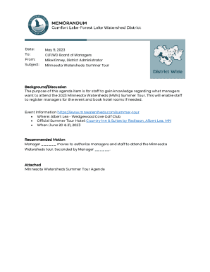 Minnesota Watersheds Summer Tour Agenda