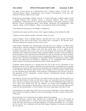 Allen County Board of Commissioners Meeting Minutes