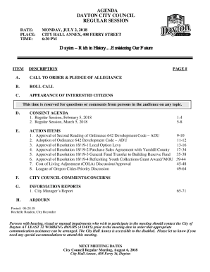 Dayton City Council Meeting Agenda and Minutes