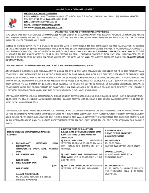 E-auction Sale Notice