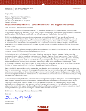 Statement of Qualifications - Contract Number 2024-015