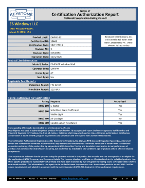 Certification Authorization Report