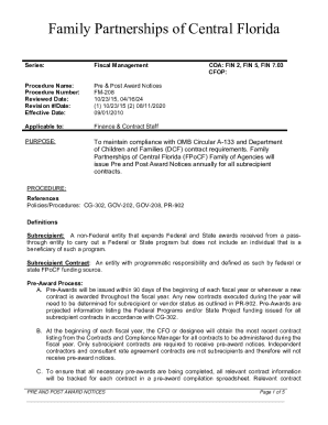 Pre & Post Award Notices