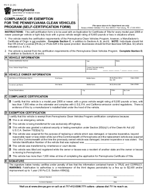 FOR THE PENNSYLVANIA CLEAN VEHICLES