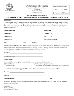 Fillable Online Electronic Funds Transfer (eft) & Automated Clearing ...