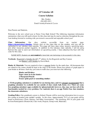 Ap Calculus Ab Course Syllabus