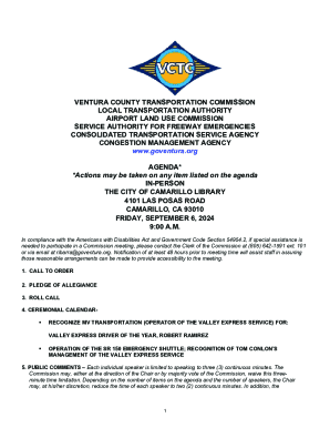 Vctc Commission Meeting Agenda