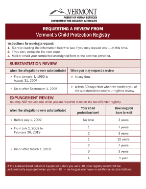 Request for Child Protection Registry Review