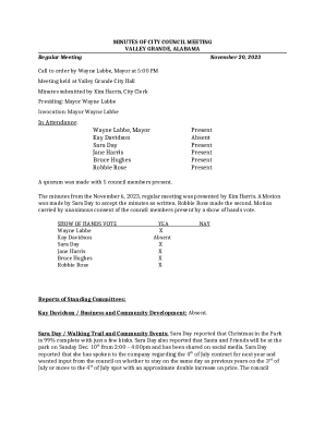 City Council Meeting Minutes