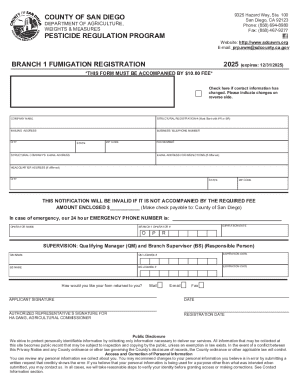 Branch 1 Fumigation Registration