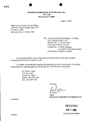 Application for Permit to Drill