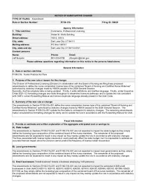 Notice of Substantive Change