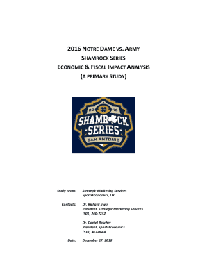 2016 Notre Dame Vs. Army Shamrock Series Economic & Fiscal Impact Analysis