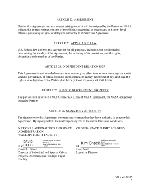 Nonreimbursable Space Act Agreement