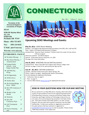Seao Newsletter May 2012