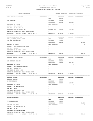 Town of Worcester Grand List