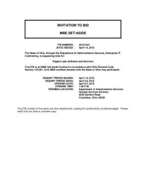 INVITATION TO BID MBE SET-ASIDE