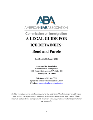 a Legal Guide for Ice Detainees: Bond and Parole