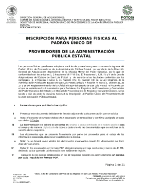 Inscripcin en el padrn de proveedores (persona fsica)
