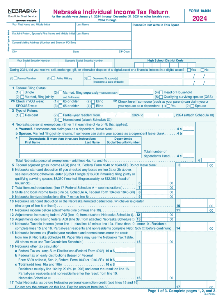 for the taxable year January 1, 2024 through December 31, 2024 or other taxable year: Preview on Page 1