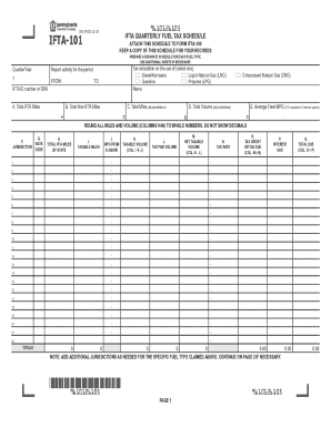 IFTA Quarterly Fuel Tax Schedule (IFTA-101). Forms/Publications