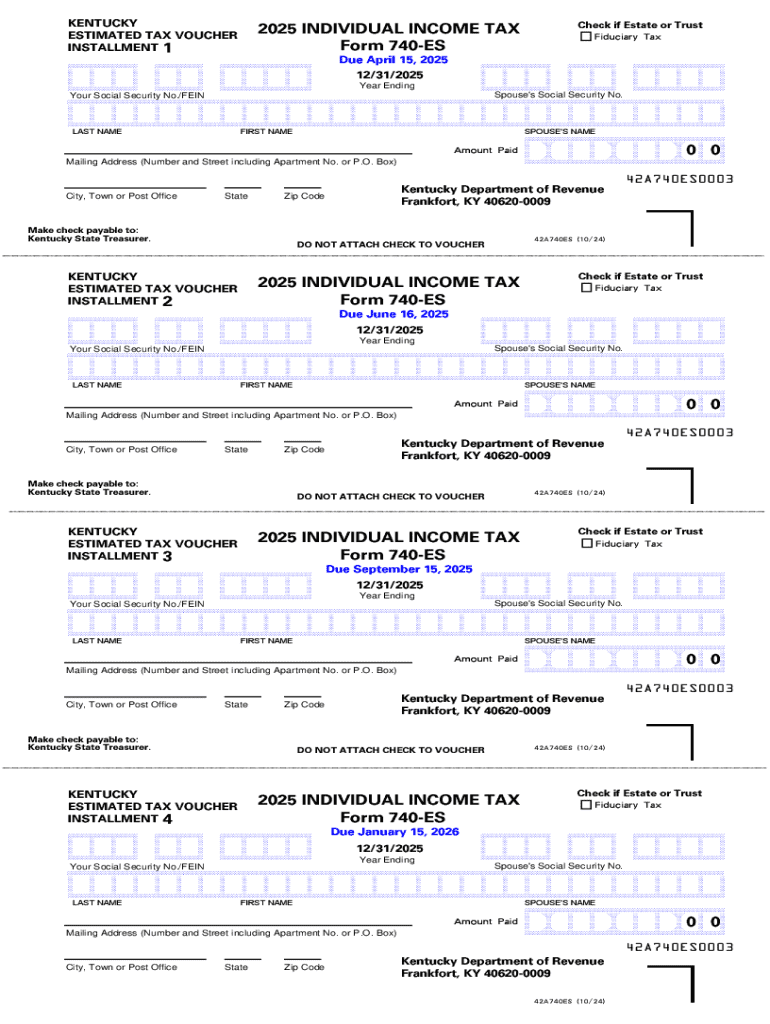 kentucky form 740 es 2025 Preview on Page 1