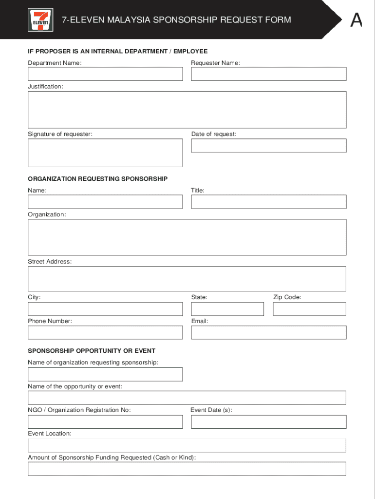Sponsorship Request Form 230522PDF Preview on Page 1