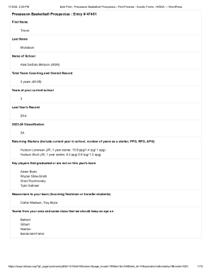 Preseason Basketball Prospectus