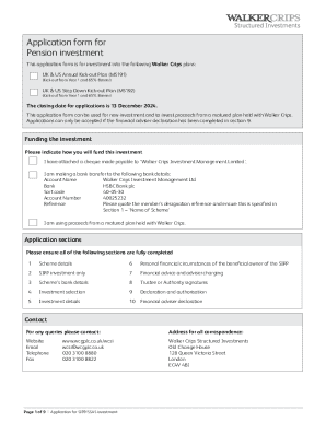 Pension Investment Application Form