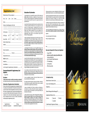 JS Bank Credit Card Application Form Supplementary Card
