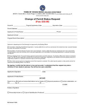 Change of Permit Status Request