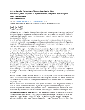 Instructions for delegation of parental authority (dpa)