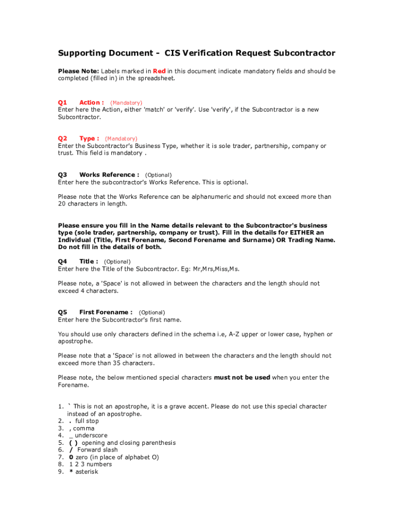 Fillable Online Supporting Document - Cis Verification Request ...