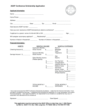 Asap Conference Scholarship Application