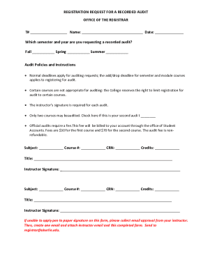 Request for Auditor Registration - RegistrarIllinois State