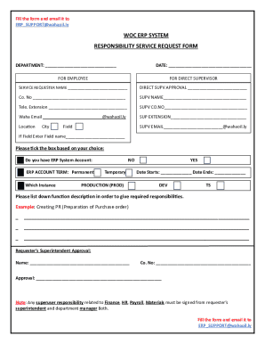 Responsibility Request Form