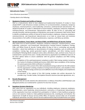 2024 Subcontractor Compliance Program Attestation Form