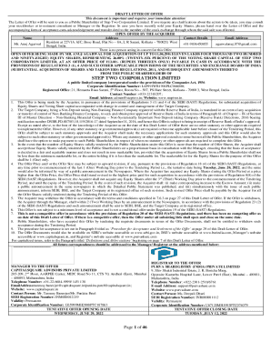 Draft Letter of Offer